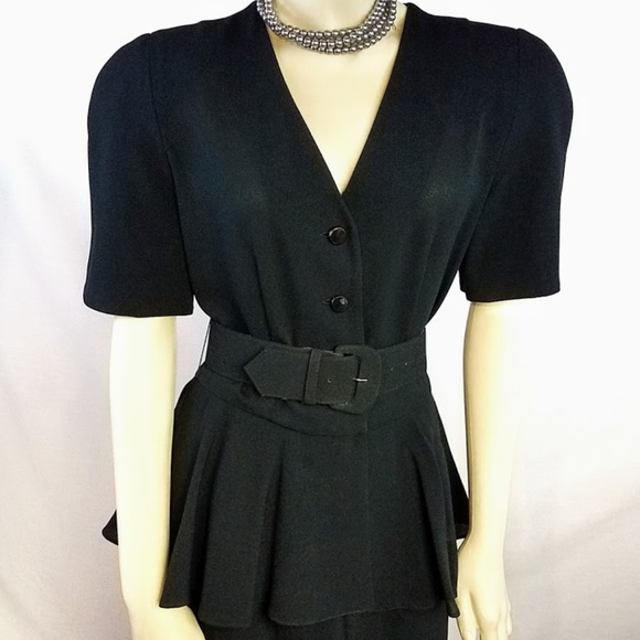 Liz Claiborne Dresses & Skirts - Vtg. Liz Claiborne V-neck Peplum Career Dress 8
